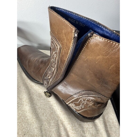 Mark Nason Men’s Cipher Ebroidered Brown Leather Boots Italy Size 11.5 67527 - Picture 10 of 15